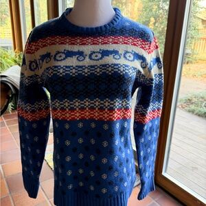 Moods of Norway Blue and Red Tractor Sweater
